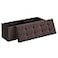 SONGMICS MAZIE Collection 43 Inches Folding Storage Ottoman Bench Ottoman Foot Rest End of Bed Bench Storage Chest Load 660 lb for Living Room Bedroom Entryway Brown ULSF77BR