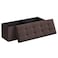 SONGMICS MAZIE Collection 43 Inches Folding Storage Ottoman Bench Ottoman Foot Rest End of Bed Bench Storage Chest Load 660 lb for Living Room Bedroom Entryway Brown ULSF77BR