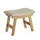 Furshus Foot Stool Ottoman Foot Rest Under DeskSmall Stool for Living Room Bedroom and Kitchen Natural Legs Beige Stool Surface