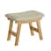 Furshus Foot Stool Ottoman Foot Rest Under DeskSmall Stool for Living Room Bedroom and Kitchen Natural Legs Beige Stool Surface