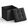 SONGMICS Storage Ottoman Foldable Small Ottoman Foot Rest 118 Inches Foot Stool Cube Ottoman with Storage Load up to 286 lb for Living Room Bedroom Dorm Ink Black ULSF028B01