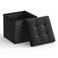 SONGMICS Storage Ottoman Foldable Small Ottoman Foot Rest 118 Inches Foot Stool Cube Ottoman with Storage Load up to 286 lb for Living Room Bedroom Dorm Ink Black ULSF028B01