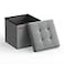SONGMICS Storage Ottoman Foldable Small Ottoman Foot Rest 118 Inches Foot Stool Cube Ottoman with Storage Load up to 286 lb for Living Room Bedroom Dorm Light Gray ULSF028G02