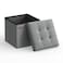 SONGMICS Storage Ottoman Foldable Small Ottoman Foot Rest 118 Inches Foot Stool Cube Ottoman with Storage Load up to 286 lb for Living Room Bedroom Dorm Light Gray ULSF028G02