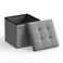 SONGMICS Storage Ottoman Foldable Small Ottoman Foot Rest 118 Inches Foot Stool Cube Ottoman with Storage Load up to 286 lb for Living Room Bedroom Dorm Light Gray ULSF028G02