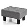 BRIAN & BRIAN DANY Small Foot Stool Linen Foot Stools with Legs Stable Small Footstool for Living Room Grey