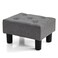 BRIAN & BRIAN DANY Small Foot Stool Linen Foot Stools with Legs Stable Small Footstool for Living Room Grey