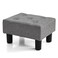 BRIAN & BRIAN DANY Small Foot Stool Linen Foot Stools with Legs Stable Small Footstool for Living Room Grey