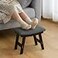 Furshus Foot Stool Ottoman Foot Rest Under DeskSmall Stool for Living Room Bedroom and Kitchen Black Legs Gray Stool Surface