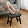 Furshus Foot Stool Ottoman Foot Rest Under DeskSmall Stool for Living Room Bedroom and Kitchen Black Legs Gray Stool Surface