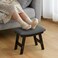 Furshus Foot Stool Ottoman Foot Rest Under DeskSmall Stool for Living Room Bedroom and Kitchen Black Legs Gray Stool Surface