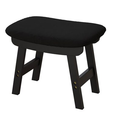 viewcare Small Ottoman Foot Rest Black Foot Stool Wooden Foot Stool for Living Room Bedroom Kitchen