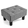 Poofzy Small Foot Stool Ottoman Linen Ottoman Foot Rest with Legs Rectangle Foot Rest for Couch Footstools and Ottomans Small for Living Room and Entryway Gray