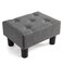 Poofzy Small Foot Stool Ottoman Linen Ottoman Foot Rest with Legs Rectangle Foot Rest for Couch Footstools and Ottomans Small for Living Room and Entryway Gray