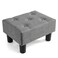 Poofzy Small Foot Stool Ottoman Linen Ottoman Foot Rest with Legs Rectangle Foot Rest for Couch Footstools and Ottomans Small for Living Room and Entryway Gray