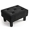 Poofzy Small Foot Stool Ottoman Velvet Ottoman Foot Rest with Legs Rectangle Foot Rest for Couch Footstools and Ottomans Small for Living Room and Entryway Black