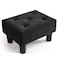 Poofzy Small Foot Stool Ottoman Velvet Ottoman Foot Rest with Legs Rectangle Foot Rest for Couch Footstools and Ottomans Small for Living Room and Entryway Black