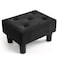 Poofzy Small Foot Stool Ottoman Velvet Ottoman Foot Rest with Legs Rectangle Foot Rest for Couch Footstools and Ottomans Small for Living Room and Entryway Black