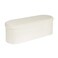 PINPLUS Storage Ottoman Bench Tufted Oval Ottomans Bench Foot Rest Chest Box Velvet Bench with Storage 43x15x15 White