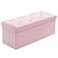 BRIAN & BRIAN DANY 43 Inches Folding Storage Ottoman Bench Velvet Ottoman with Storage for Living Room Bedroom Entryway Ottoman Foot Rest End of Bed Bench Pink