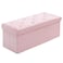 BRIAN & BRIAN DANY 43 Inches Folding Storage Ottoman Bench Velvet Ottoman with Storage for Living Room Bedroom Entryway Ottoman Foot Rest End of Bed Bench Pink