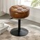 LUE BONA Adjustable Vanity Stool 360Swivel Vanity Chair for Makeup Room Brown Stool Chair for Vanity Small Faux Leather Vanity Stools for Bathroom Living Room