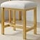 KAI-ROAD KAIROAD Small Vanity Stool Cute Vanity Stools with Cushion White Gold Makeup Vanity Chair for Small Spaces Living Room Bedroom Bathroom Entryway Ottoman Foot Rest for Couch Sillas Modern