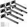 MHMYDZ 8 Pcs 6 Black Solid Steel Floating Shelf Bracket Blind Shelf Supports Hidden Brackets for Floating Wood Shelves Concealed Blind Shelf Support Screws and Wall Plugs Included