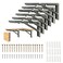 Medach Folding Shelf BracketsWall Mounted Shelf BracketsHeavy Duty Shelf BracketBlack Metal Shelf Brackets for Bendable TableSpace Saving 20 Inch 6 Pcs