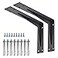 YUMORE Countertop Support Bracket Heavy Duty 12x8x2 in 15IN Thicken Solid L Brackets Countertop Bar Shelf Bracket Includes Hardware Matte Black 2 Pack
