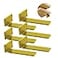 YMDparts Advanced HeavyDuty Shelving Bracket 5Inch Floating 02Inch Thick Gold LShaped Solid Steel 6 Pieces