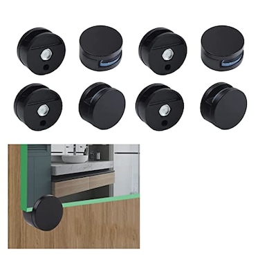 AWEN Mirror Clip Mirror Mounting Clip 8 Piece Mirror Brackets Zinc Alloy Mirror Bracket for Wall Mounting Accessories for 35mm Thick Mirrors Black