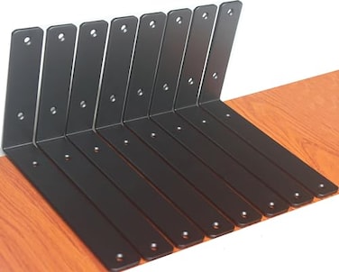 MHMYDZ 10 Pack L 9 x H 6 x W15 5mm Thick Black L Shelf Bracket Iron Shelf Brackets Metal Shelf Brackets Floating Shelf Shelf Supports with Screws