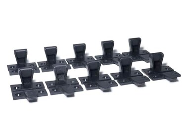 FAQQI 10pcs Invisible Panel Clips Push Fit Fasteners for Cabinet Furniture Connection Quick Install Plastic Corner Bracket for Wardrobe or Wall Panel Mounting Black