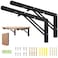 Dntorx 16 Inch Folding Shelf Brackets 2 Pcs Heavy Duty Metal Collapsible Shelf Bracket Wall Mounted Brackets for Fold Down Table Wall Mounted Brackets for Shelves Space SavingMax Load 132 lb