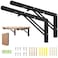 Dntorx 16 Inch Folding Shelf Brackets 2 Pcs Heavy Duty Metal Collapsible Shelf Bracket Wall Mounted Brackets for Fold Down Table Wall Mounted Brackets for Shelves Space SavingMax Load 132 lb