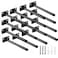 MHMYDZ 16 Pcs 6 Black Solid Steel Floating Shelf Bracket Blind Shelf Supports Hidden Brackets for Floating Wood Shelves Concealed Blind Shelf Support Screws and Wall Plugs Included