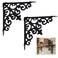 SaKeGa 2 Pack Mystic Colonial Medieval Cast Iron Victorian Scrollwork Shelf Brackets 7inch HeavyDuty Wall Mount Supports with Black Protective Finish Rustic Gothic Decorative Mounts