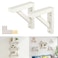 OVOV 2 Pack Wall Mount Wood Shelf Bracket Triangle Wooden Shelf Brackets for Plank Sconce Plug in Pendant Lamp Decorative DIY Wooden Bracket Include Mounting Screws White 7 Inch
