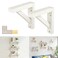 OVOV 2 Pack Wall Mount Wood Shelf Bracket Triangle Wooden Shelf Brackets for Plank Sconce Plug in Pendant Lamp Decorative DIY Wooden Bracket Include Mounting Screws White 7 Inch