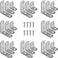 CAMMUITA 24 Pcs L Bracket 3 Size Corner Brace Stainless Steel Small Shelf Braces for Wood Shelves Wall Hanging Support 90 Degree Joint Right Angle Brackets with Screws