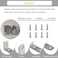 CAMMUITA 24 Pcs L Bracket 3 Size Corner Brace Stainless Steel Small Shelf Braces for Wood Shelves Wall Hanging Support 90 Degree Joint Right Angle Brackets with Screws