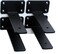 MHMYDZ 4 Pack 5 inch Black Hidden L Shelf Bracket 15 Inch Thicked Iron Floating Shelf Brackets Rustic Industrial Metal Brackets for Shelf Support
