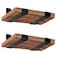 MHMYDZ 4 Pack 55 L x 4 H x 15 W J Lip Shelf Brackets Rustic Farmhouse Iron Wall Floating Shelf Bracket Metal Shelf Bracket Industrial Shelf Supports with Screws Black