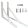 Kersally 6 Inch Shelf Brackets 2 Pack Heavy Duty L Brackets for Shelves 90 Degree Triangle Metal Supports for DIY Floating Shelf with Screws White