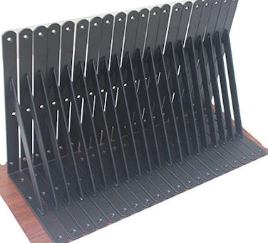 MHMYDZ 6 Pack L12 x H 8 Black Heavy Duty Shelf Brackets with Screws Metal Shelf Brackets Shelf Support Angle Brackets for Shelves L Brackets Heavy Duty Floating Shelf