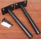 MHMYDZ 6 Pcs 5 Black Solid Steel Floating Shelf Bracket Blind Shelf Supports Hidden Brackets for Floating Wood Shelves Concealed Blind Shelf Support Screws and Wall Plugs Included