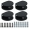 Alise Glass Shelf Bracket 4 PcsClamp Brackets Wall Clamps for 812mm Thick ShelfSUS304 Stainless Steel Clip Holder Support for Shower Room WalltoGlassWine Cabinet BoardDisplay CaseBlack
