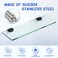 Alise Glass Shelf Bracket 4 PcsClamp Brackets Wall Clamps for 812mm Thick ShelfSUS304 Stainless Steel Clip Holder Support for Shower Room WalltoGlassWine Cabinet BoardDisplay CaseBlack
