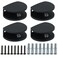 Alise Glass Shelf Bracket 4 PcsClamp Brackets Wall Clamps for 812mm Thick ShelfSUS304 Stainless Steel Clip Holder Support for Shower Room WalltoGlassWine Cabinet BoardDisplay CaseBlack